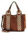 Produktbild: CAMPOMAGGI Crossbody Bag Mini Umhängetasche Tasche Cognac braun silberfarben Neu