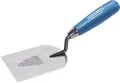 Produktbild: HAROMAC Stukkateurspachtel, Made in Germany, 100 mm, gehärtet und geschliffen, Rostfrei, Edelstahl, Holzgriff in blau,Gipserspachtel, Gipserkelle