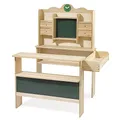 Produktbild: howa großer, massiver Kaufladen für Kinder aus Holz, Stabiler Holzkaufladen mit Lernuhr, Schreibtafeln und 4 Schubkästchen, Kinder Einkaufsladen mit viel Ablageflächen 4741