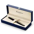 Produktbild: Waterman Carène Black Sea Füller | hochglänzend Schwarz mit Clip aus 23-karätigem Gold | Füllfederhalter mit feiner Feder | blaue Tinte | Geschenkbox