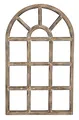Produktbild: ETC Nostalgie Holz Deko Fenster braun gewischt halbrund 36 x 2 x 58 cm - Wanddekoration für Haus und Garten - Vintage - Shabby Chic