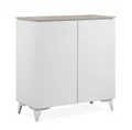 Produktbild: Finori Schuhschrank Kommode Sideboard Bertrix, Sandstein / Weiß, 88 cm x 92 cm x 40 cm