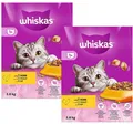 Produktbild: (€ 4,60/kg) Whiskas 1+ mit Huhn - Katzenfutter -Trockenfutter 2 x 3,8 kg