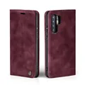 Produktbild: LBH Handyhülle für Huawei P30 Pro in Weinrot mit Karten- und Geldfach Smartphone Hülle mit Standfunktion Flip Case Schutzhülle Magnetverschluss Vintage