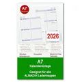 Produktbild: A7 Kalendereinlage 2026 (1 Woche auf 2 Seiten)Wochenplaner für alle gängige Ledermappen Terminplaner Organizer Kombimappe Zeitplaner Ersatz Kalender Einlagen Wochen Kalendarium Jahresplan (A7 Pocket)
