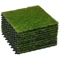 Produktbild: Kunstrasen 10 Stücke Grasmatte Rasenteppich 25 mm Rollrasen für Balkon Grün