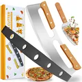 Produktbild: Pizzaschneider Groß - Profi Pizzamesser Pizza Cutter aus Edelstahl 35cm mit H...