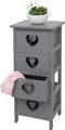 Produktbild: Kommode Sues, Schubladenkommode Schrank, 4 Schubladen mit Herzen 70x29x25cm, Shabby-Look, Vintage grau-blau