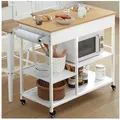 Produktbild: VASAGLE Küchenwagen, Servierwagen, verstellbare Ablagen, 2 Schubladen/Haken 98.7 cm
