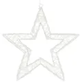 Produktbild: ECD Germany LED Stern Weihnachtsdeko Drahtstern Weihnachtsstern Dekostern für Weihnachten, Aufhängen Leuchtstern 1440 LEDs inkl. Timer für Innen & Außen Warmweiß weiß 50 cm