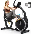 Produktbild: Liege-Heimtrainer für Zuhause, gelenkschonendes Fitnessbike bis 135 kg, Dual-Belt-Antrieb, ergonomischer Sitz mit Rückenlehne