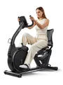 Produktbild: MERACH Liege-Heimtrainer für Zuhause, gelenkschonendes Fitnessbike bis 135 kg (mit LCD-Display, mit Bluetooth & exklusiver MERACH App, Pulssensoren, Tablet-Halter, 8-Stufen-Magnetwiderstand, flüsterleise), Dual-Belt-Antrieb, ergonomischer Sitz mit Rückenlehne