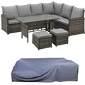 Produktbild: SVITA MONROE Garten-Lounge Set Polyrattan Lounge-Möbel Sitzgruppe