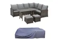 Produktbild: SVITA Gartenlounge-Set MONROE, (Set, 1 Tisch, 1 dreiteiliges Sofa, 2 Hocker, passende Wetterschutzplane), Outdoor, Sitzecke, mit Wetterschutzhaube, Polyrattan, Braun