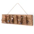 Produktbild: DESIGN DELIGHTS Vintage WANDGARDEROBE Samoa | bunt, 60x14x11cm (BxHxT), Swietenia Mahagoni | Hakenleiste mit Ästen, Wandhaken, Flurgarderobe, Holzgarderobe