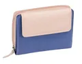 Produktbild: GlücksNugget Geldbörse blau-beige Damenreißverschlussbörse, Leder