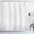 Produktbild: ABAKUHAUS Marmor Duschvorhang, Abstrakt Stein Veins, Stoffliches Gewebe Badezimmerdekorationsset mit Haken, 175 x 180 cm, Staub Grau