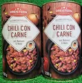 Produktbild: (5,20€/kg) 2x Dreistern CHILI CON CARNE Schweinefleisch XXL1,2kg Ring Pull Dose