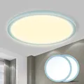 Produktbild: LQWELL® Deckenleuchte LED Deckenlampe, IP44 Wasserfest Badlampe Rund Flach 18W 3000K 1600LM Modern Schlicht Lampe Dünn für Wohnzimmer Badezimmer Schlafzimmer Küche Balkon Keller Büro, 220 * 24mm