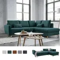 Produktbild: MIUFORM Scandic Lagom - Ecksofa mit Bettfunktion L-FORM RECHTS - 242x202cm - Türkis - Sofa Schlafsofa Couch - Türkis