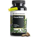Produktbild: natural elements Focus Mode Konzentrations Kapseln – 90 Stück – koffeinfrei, mit Brahmi, Ginseng & Gingko – vegan, ohne unnötige Zusätze – in Deutschland produziert & laborgeprüft