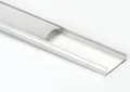 Produktbild: Aluminium Profil 1090 Alu Schiene Abdeckung Leiste für LED Strips bis B15mm, matt, Länge 2m, opal weiß