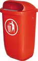Produktbild: Abfallbehälter für den Außenbereich, 50 Liter, nach DIN 30713, Farbe: rot