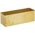 Produktbild: Relaxdays Blumenkasten für innen, Blumentöpfe & Kräuter, rechteckig, Metall, HBT: 13,5 x 40 x 12,5 cm, Blumenkiste, gold