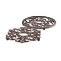 Produktbild: LOBERON Topfuntersetzer 2er Set Gratton, im Ornament-Stil, Vintage-Charakter, speichert Wärme, Küchenutensilien, Küchenaccessoire, Gusseisen, antikbraun