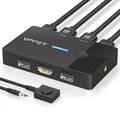 Produktbild: HDMI KVM Switch 2 PC 1 Monitor 4K@60Hz USB KVM Switches für 2 Computers sich ...
