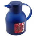 Produktbild: Emsa Samba Isolierkanne 504231 | 1 Liter | Quick Press Verschluss | 100% dicht | 12h heiß, 24h kalt | Transluzent Blau | Polypropylen