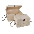 Produktbild: Holz Truhen Set 30x20,5x17,3cm + 24x16x15,5cm Box Schatulle Rohling natur