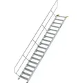 Produktbild: Günzburger Steigtechnik - Treppe 45° Stufenbreite 800 Mm 18 Stufen Aluminium Geriffelt - 600278