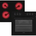Produktbild: Telefunken ECH65A-B2 Einbauherd-Set | Elektro-Herd-Kochfeld-Kombi | Backofen mit Grill & Umluft | Glaskeramik-Kochfeld - Schwarz
