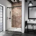 Produktbild: Duschtür in Nische mit Gleittür/Schiebetür SCHULTE Alexa Style 2.0 ExpressPlus 120 cm Profil schwarz Klarglas schmutzabw - Schwarz