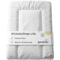Produktbild: Geuther Wickelauflage abwaschbar 52 x 72 cm | Wickelunterlage Lilly für Wickelregal Clarissa & andere | Erhöhter Rand & Kopfschutz für hohe Sicherheit | Wickeltischauflage | Design Soft Weiß