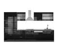 Produktbild: Vicco Küchenzeile R-Line, Schwarz Hochglanz/Anthrazit, 350 cm mit Hochschrank, AP Marmor