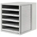 Produktbild: Han - Schubladenbox Schrank-set 5 Schubladen Din A4 Polystyrol Gehäusefarbe: Lichtgrau Farbe Der Schublade: Lichtgrau