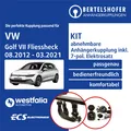 Produktbild: Für VW Golf VII Fliessheck Typ 5G1 08.2012-03.2021 AHK abn +7pol spez E-Satz TOP