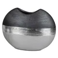 Produktbild: Deko Vase LUXOR oval H. 20cm silber grau aus Keramik Formano