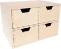 Produktbild: Creative Deco Schubladenbox Schubladenelement Mini-Kommode für Kleinigkeiten aus Birkensperrholz, (4-St)