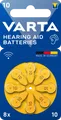 Produktbild: VARTA Hearing Aid Batteries 10 Blister 8 Hörgerätebatterie