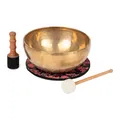 Produktbild: Bodhi Tibetische Klangschale Ø 35 cm | Handgefertigtes Klangschalen Set inkl. Kissen & Klöppel | Singing Bowl aus Indien | Ideal als spirituelles Geschenk | Meditationszubehör aus Bronze