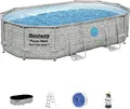 Produktbild: Bestway Power Steel Swim Vista Series - Komplett-Set de Oval Pool mit Filter de Sand, Leiter de Sicherheit und Plane (488 x 305 x 107 cm)