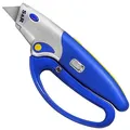 Produktbild: S&R Automatisches Profi Teppichmesser 175mm, praktische Mechanik zum Ein- und Ausfahren der Klinge, Handschutz, Cuttermesser Klinge aus SK5 Stahl, Klingenwechsel per Knopfdruck, 5 Klingen