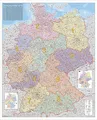 Produktbild: Deutschland Postleitzahlenkarte, Stiefel Wandkarte Kleinformat 67 x 87 cm, Poster, laminiert: Wandkarte / Poster