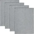 Produktbild: Erwin Müller Geschirrtuch 4er-Pack Streifen schwarz Größe 50x70 cm - strapazierstark, saugstark, fusselfrei tocknend