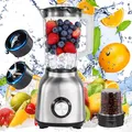 Produktbild: 2 in 1 1,5L Standmixer Edelstahl Ice Crusher Smoothie Maker Universal Mixer 600W