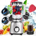 Produktbild: 2 in 1 1,5L Standmixer Universal Mixer Smoothie Maker Ice Crusher Edelstahl 600W