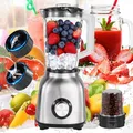 Produktbild: 2 in 1 Standmixer Universal Mixer Smoothie Maker 1,5L Ice Crusher Edelstahl 600W